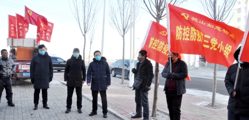 七台河公司桃山如意物业公司疫情防控工作党小组深入社区进行宣传。。。。。（宋晓析摄）